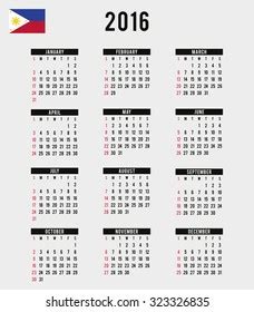 Philippines 2016 Calendar .